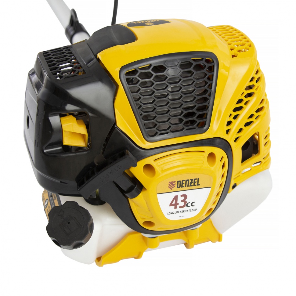 Триммер бензиновый DTL-43S, 43 см3, разъемная штанга, состоит из 2 частей Denzel (96264)