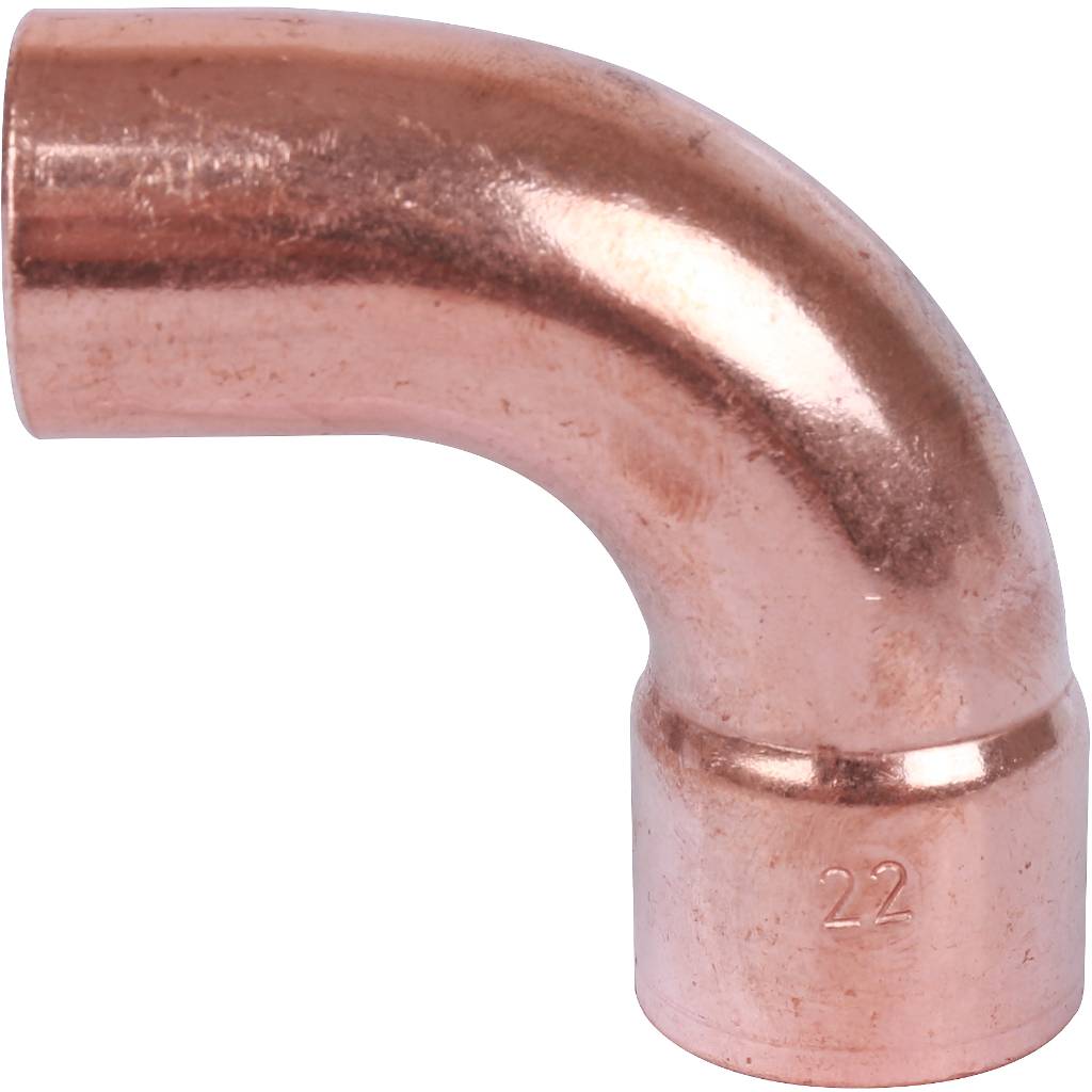 Отвод однораструбный 22 мм / 90° под пайку медный SANHA 15001A22