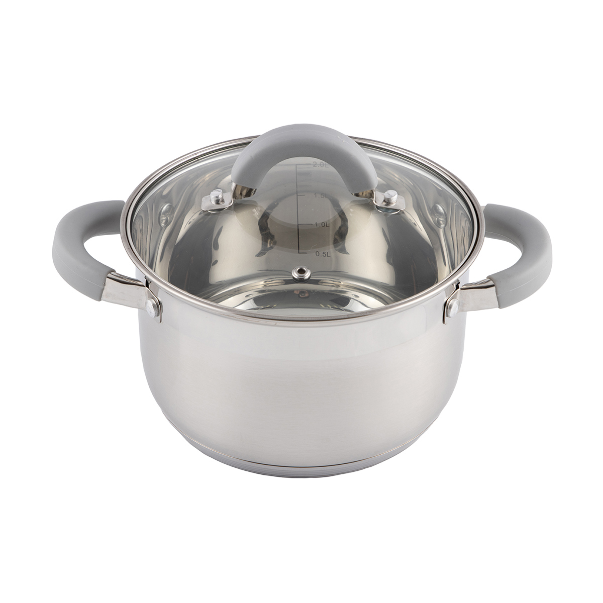 Кастрюля нержав. "felicità" 2,9 л стекл. крышка, 18*11,5 см (1/6) "mallony"