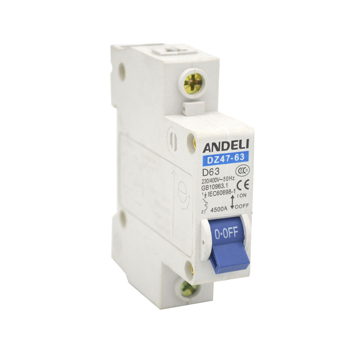 Выключатель автомат. dz47-63 1p 6a 4,5ka тип c (1/12/240) "andeli"