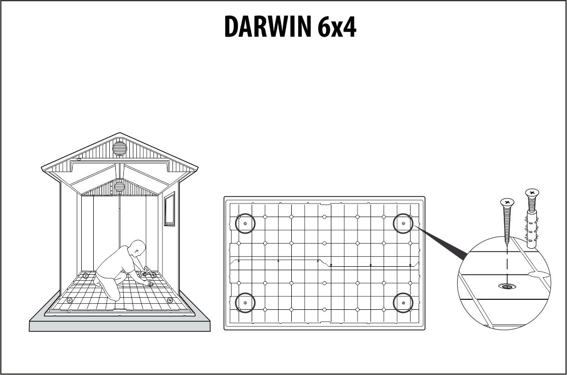 Сарай "Дарвин 6х4" (размеры 183 х 121 ), коричневый