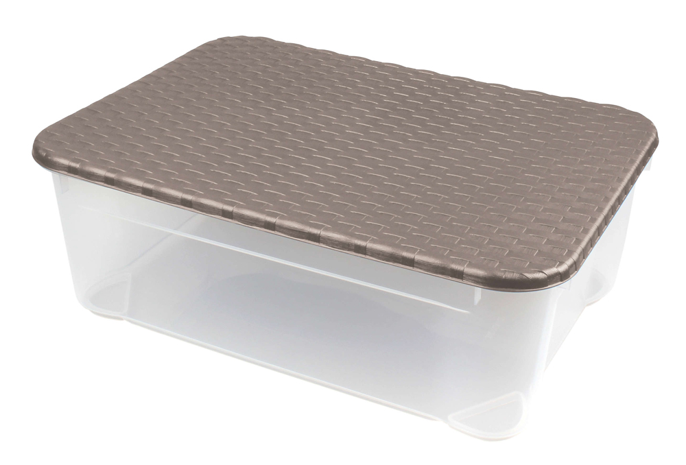 Ящик универс. с крышкой "ротанг" 555*390*190 мм (1/6) "бытпласт"