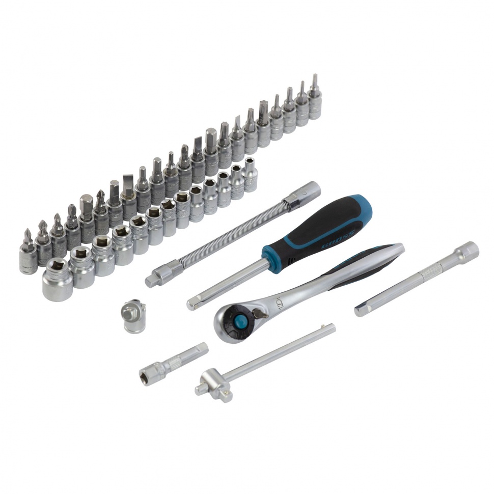 Набор инструментов 42 предмета, 120 зубьев, CrV, 1/4" Gross (14146)