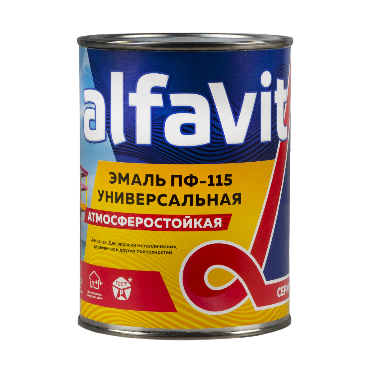 Эмаль "alfavit" пф-115  белая  0,9 кг (1/14) серия альфа