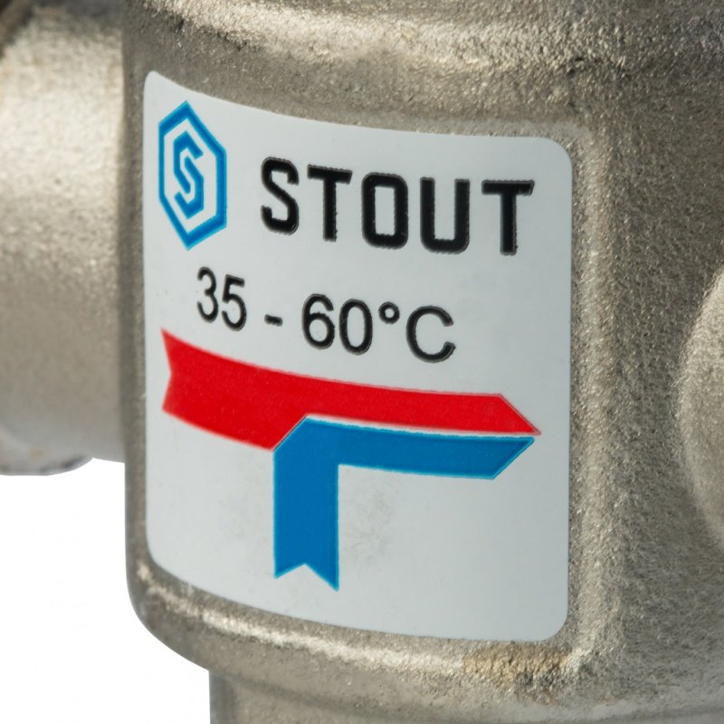 Термостатический смесительный клапан 3/4" STOUT НР 30-65°С 1,6 KV