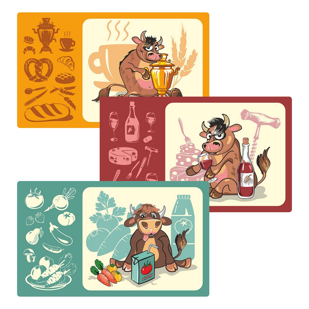 Доска разделочная дерев. "забавный бычок" 29*17 см (1/6/48) "мультидом"  мт88-384