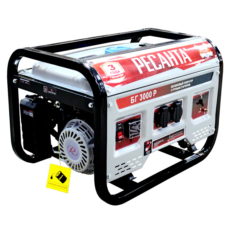 Генератор бензиновый бг-3000 р 2,5 квт (1) "ресанта"