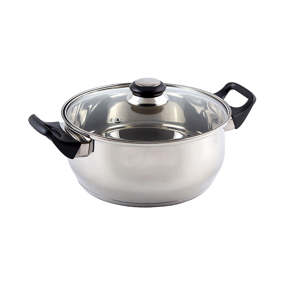 Кастрюля нержав. bak-04  3,9 л стекл. крышка (1/8) "mallony"