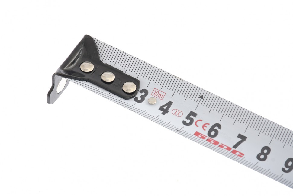 Рулетка Вектор 10 м х 25 мм, утолщенное полотно, магнитный зацеп, обрезиненный корпус Барс (32544)