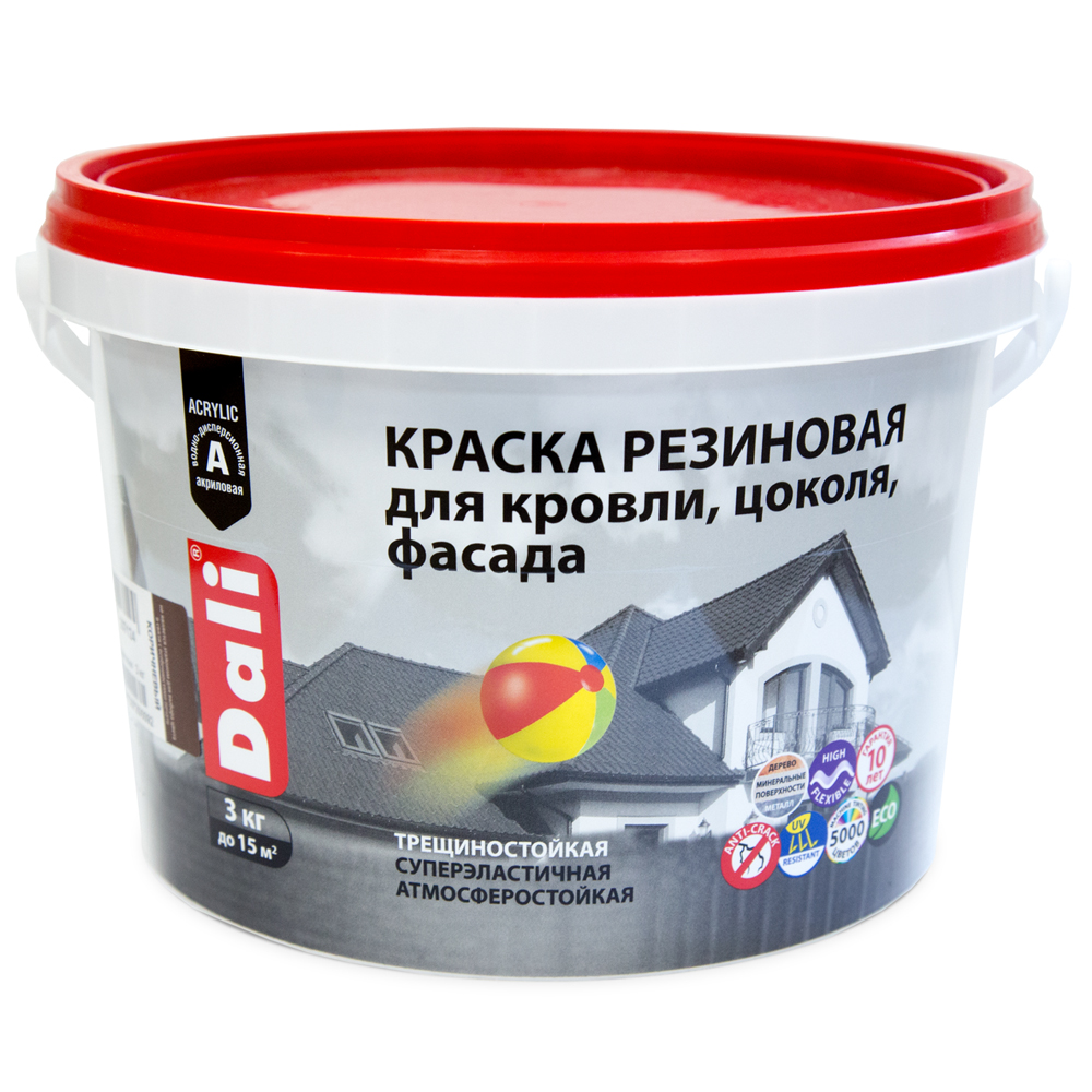 Краска резиновая "dali" черная  3 кг (1) "рогнеда"