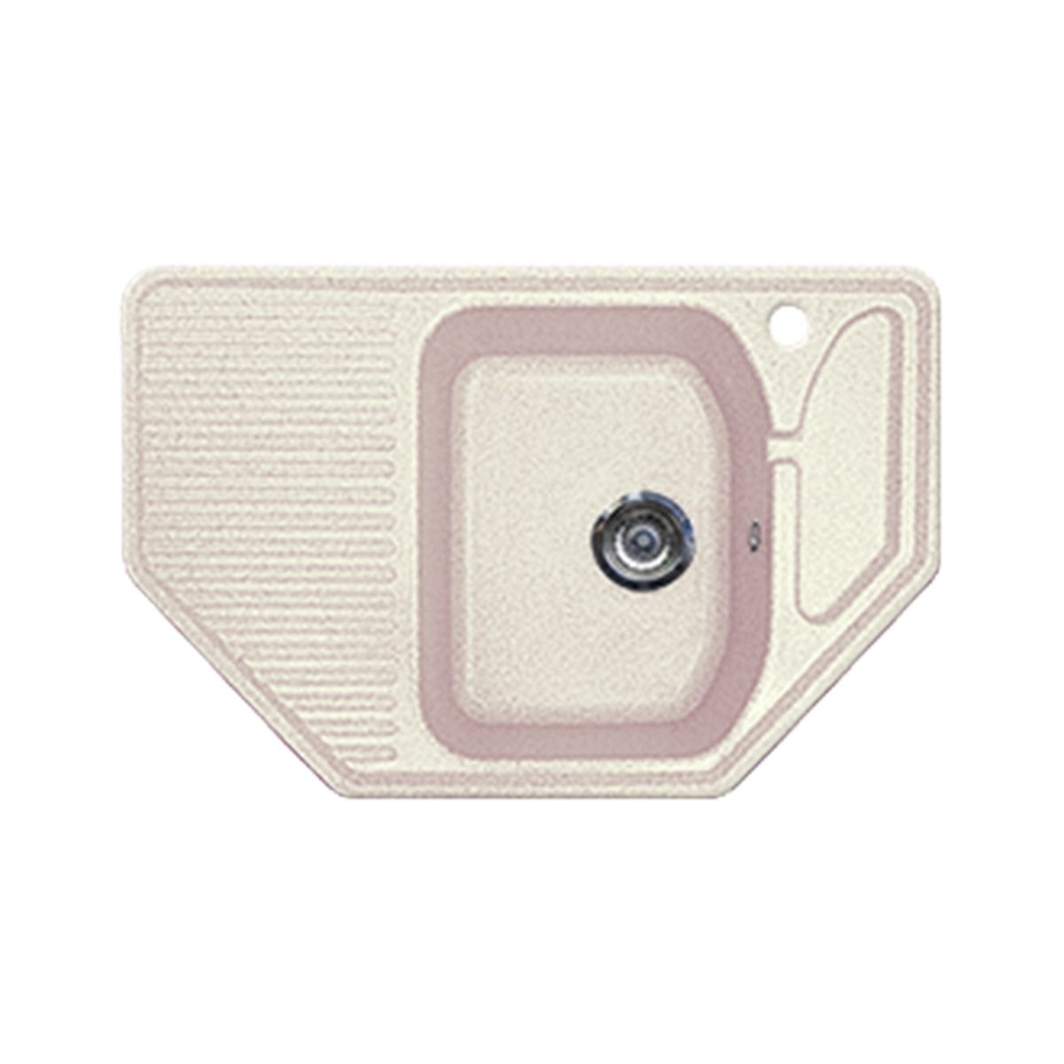 Мойка для кухни врезная искуств. камень gs-10-328 угловая 797*500 мм бежевая "granstones"