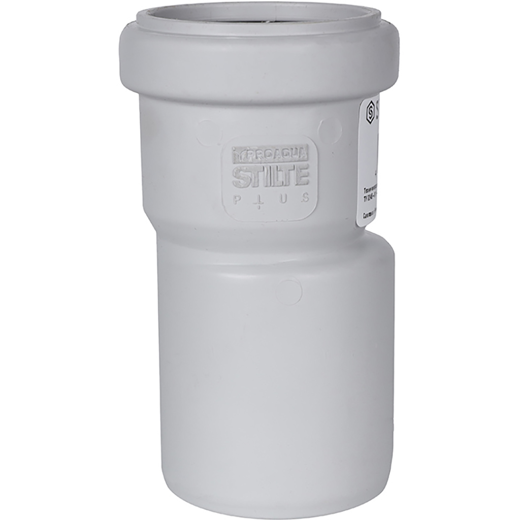 Переход эксцентрик канализационный бесшумный D = 58 x 50 мм STOUT