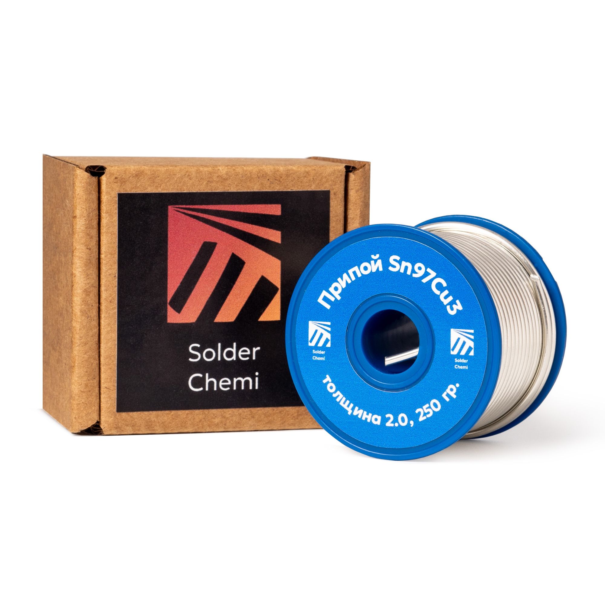 Припой для пайки меди Sn97Cu3, толщина 2.0, 250 гр., бессвинцовый, Solder Chemi (Россия)