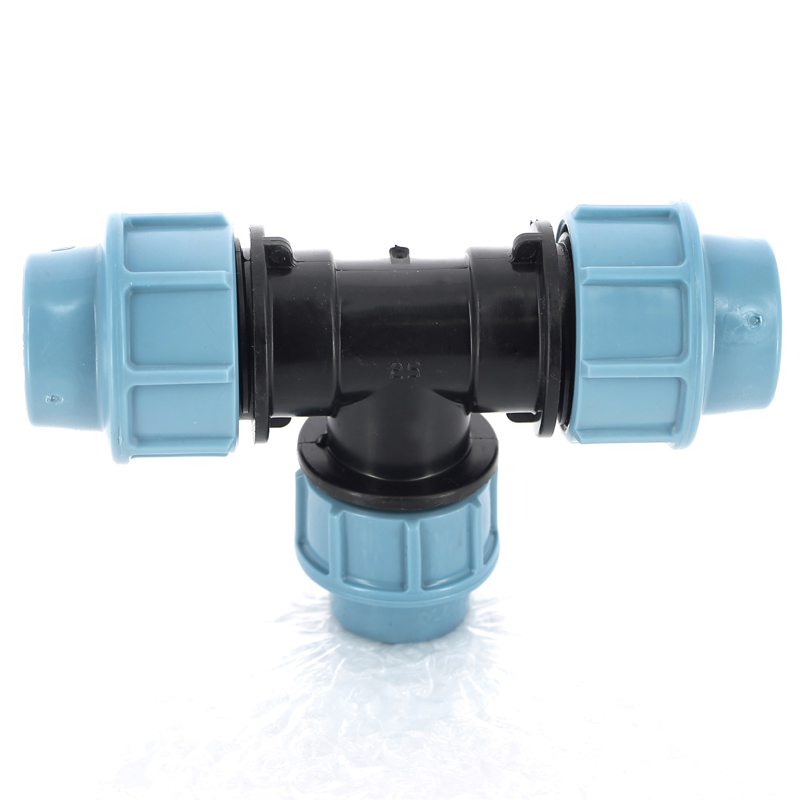 Тройник редукционный 25 х 20 х 25 мм под обжим для труб ПНД UNIDELTA