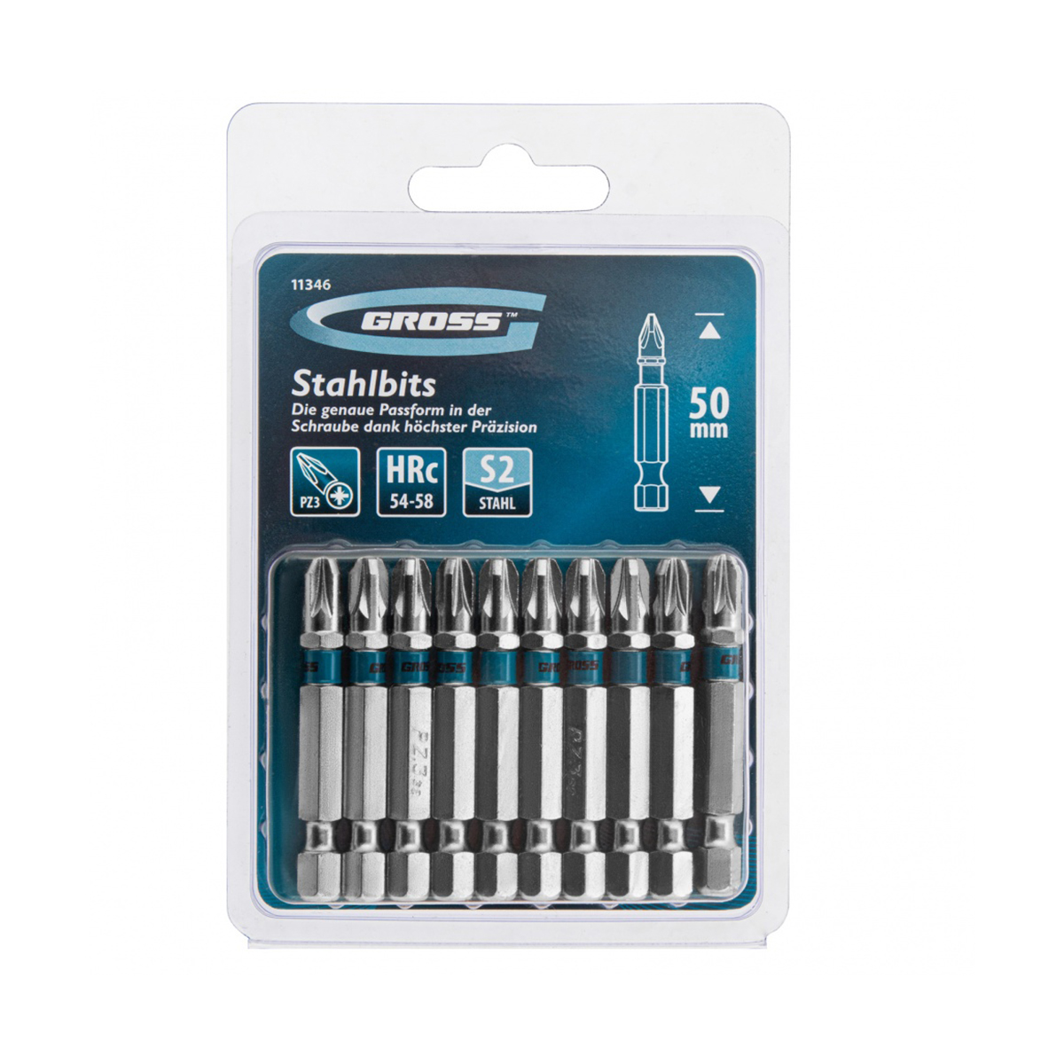 Биты pz №3 50 мм (набор 10 шт.) (1/60) "gross"