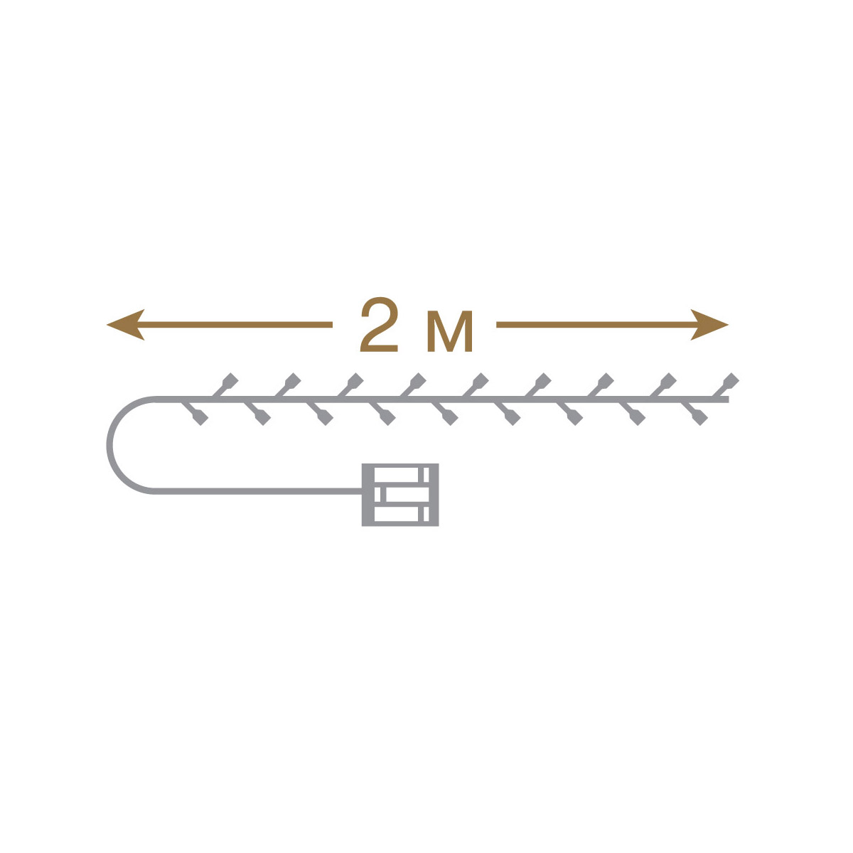 Электрогирлянда "нить" 2 м, 20 холодных ламп, на батарейках, с пультом (1/50) "vegas"