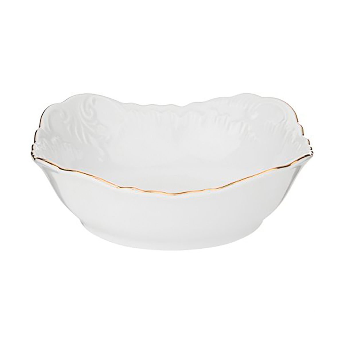 Салатник "rococo" золотая кайма 17*17 см (1/6/36) "cmielow" omdz21-рококо-13