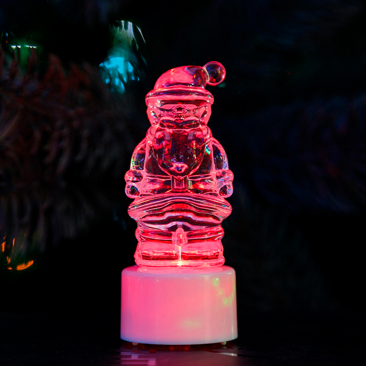 Фигурка светодиод. "санта клаус" на подставке, разноцв. (1/96) "neon-night" 501-040