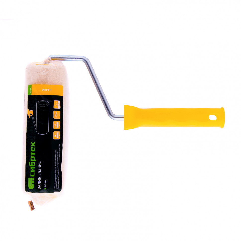 Валик "Лаки", 180 мм, ворс 5 мм, D 48 мм, D ручки 8 мм, Велюр Сибртех (80178)