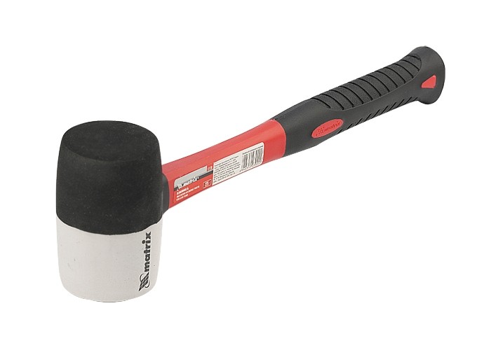 Киянка резиновая, 225 г, черно-белая резина, фибергласовая рукоятка Matrix (11170)