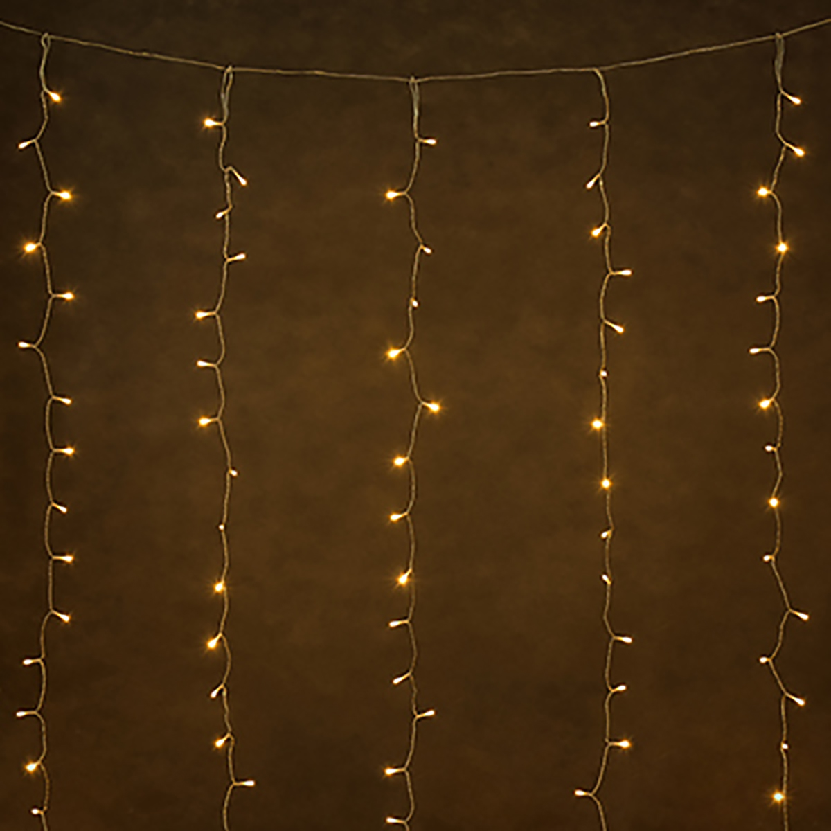 Электрогирлянда "занавес" 1,5*1,5 м, 96 теплых ламп, 6 нитей, 8 реж., блок питания (1/4) "vegas"