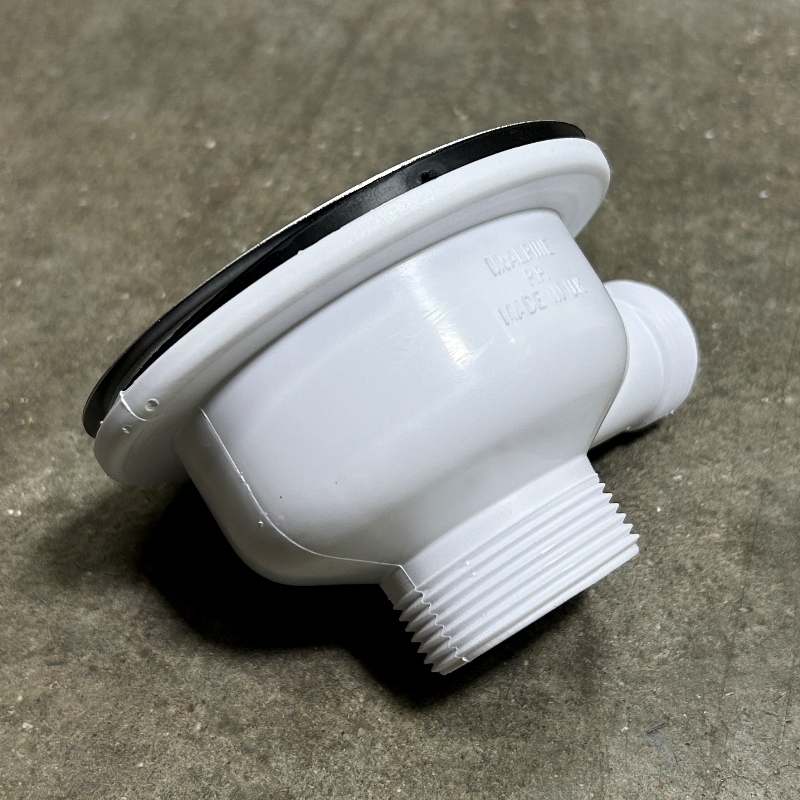 Слив-перелив McALPINE для раковины L=235 х 25 мм, 113 мм реш. (металл), выход 1 1/2", хром