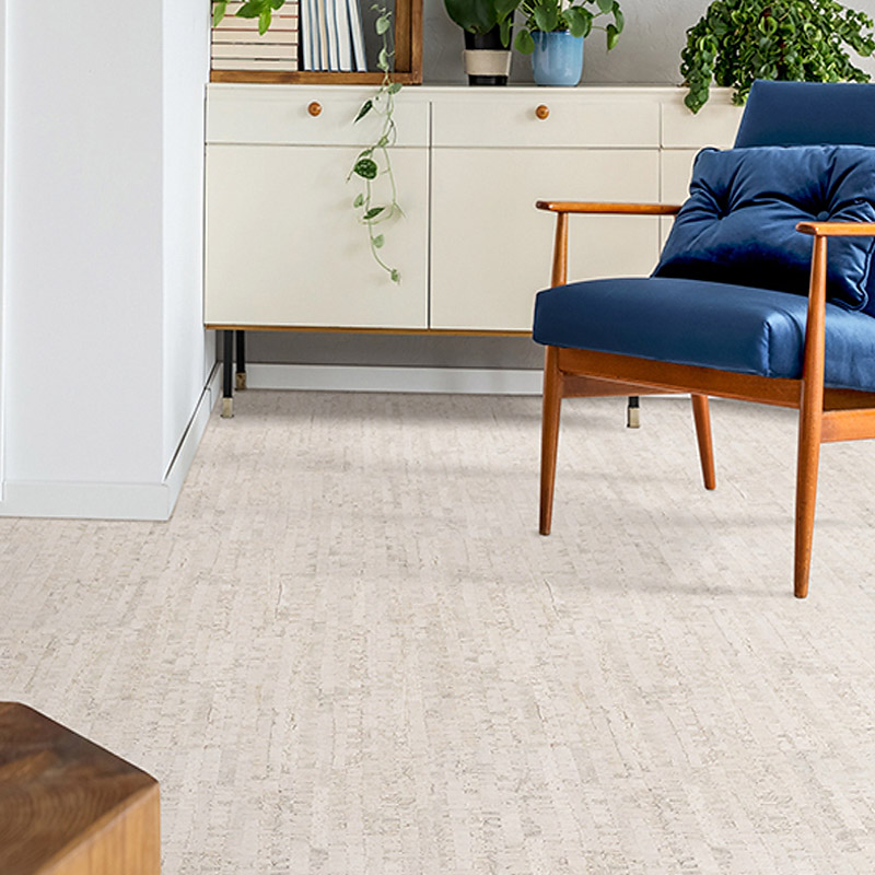 Пробковый пол Corkstyle EcoCork Linea White (glue)