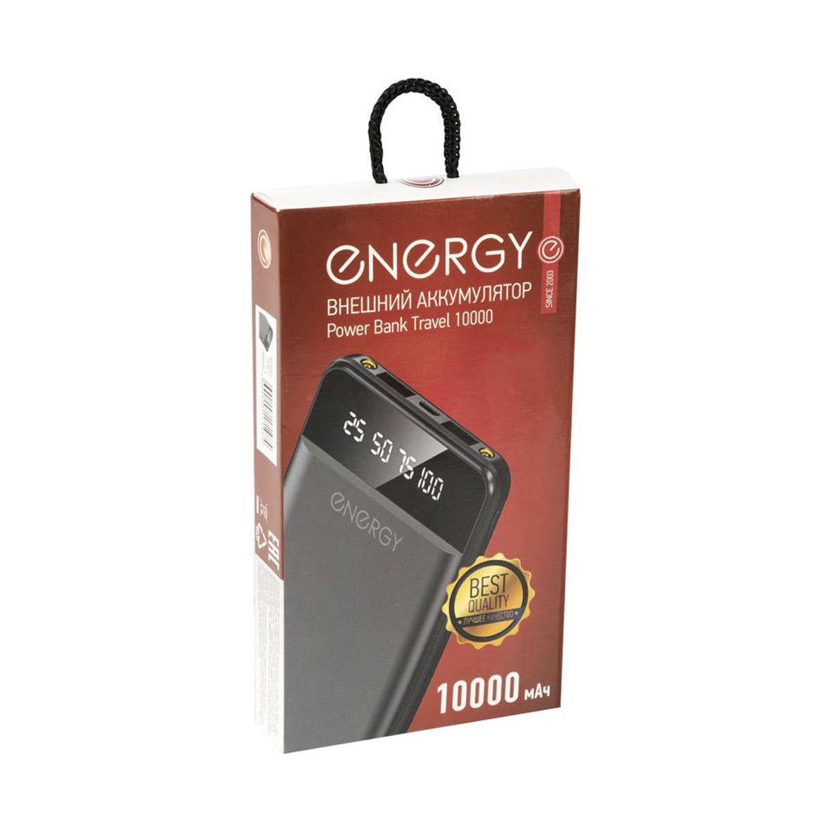 Зарядное устройство для телефона беспроводное power bank 10000 travel (черный) (1/50) "energy"