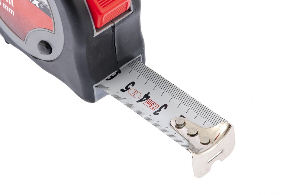 Рулетка Continuous fixation, 7.5 м х 25 мм, двухкомпонентный корпус, плавная фиксация Matrix (31090)