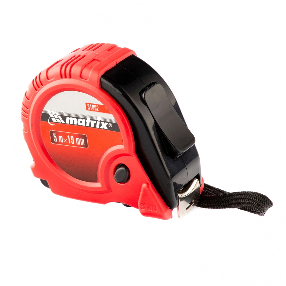 Рулетка Rubber, 5 м х 19 мм, обрезиненный корпус Matrix (31002)