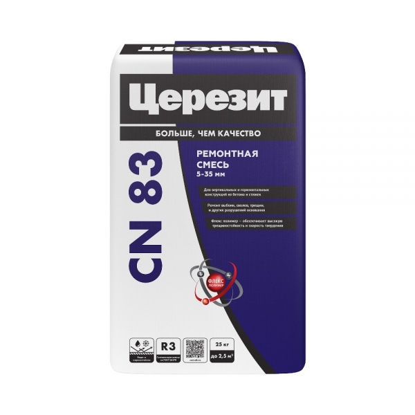 Смесь для ремонта и стяжки Церезит CN83 25 кг