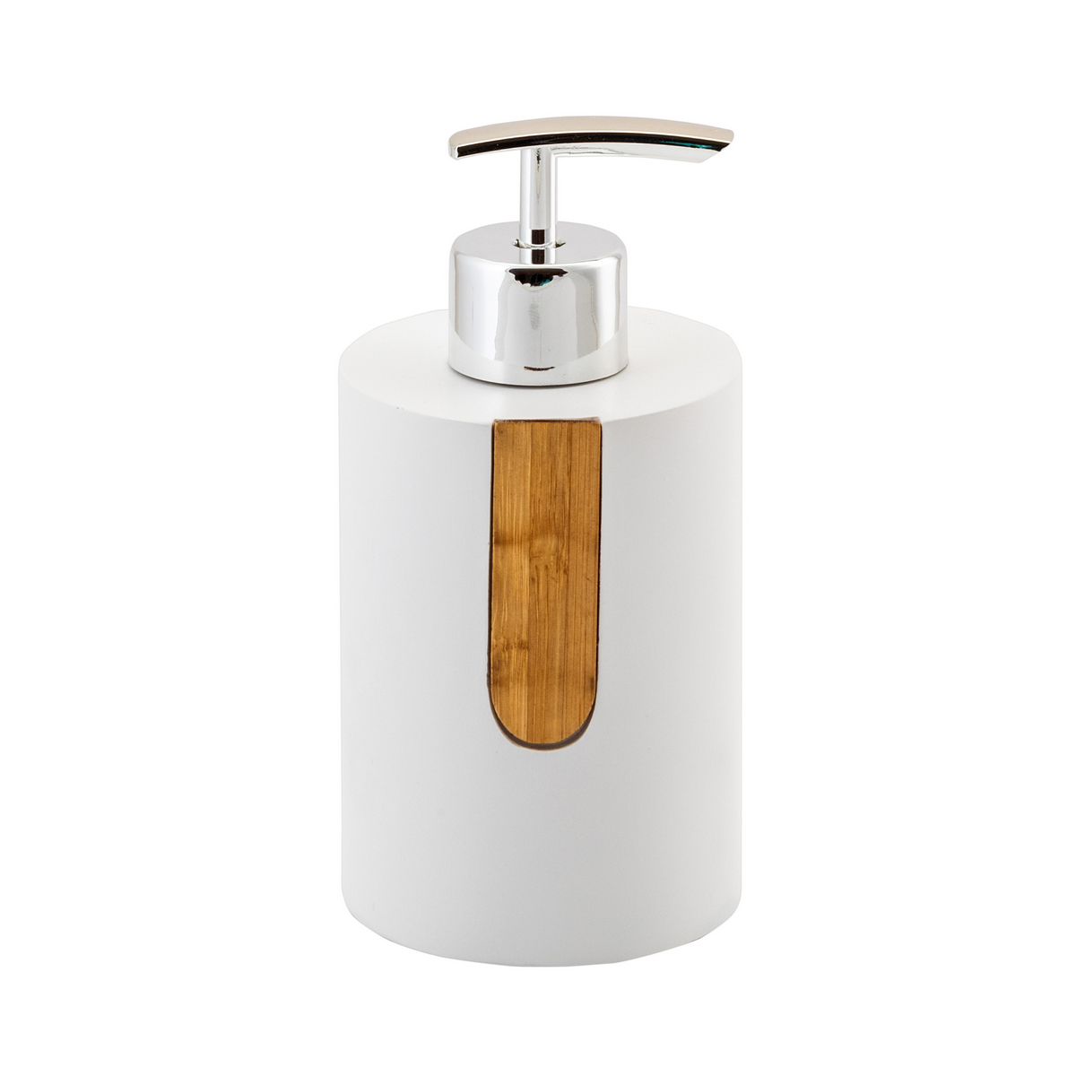 Дозатор для жидкого мыла "siam" полирезина/бамбук (белый) (1/12) "swensa" swt-5600a