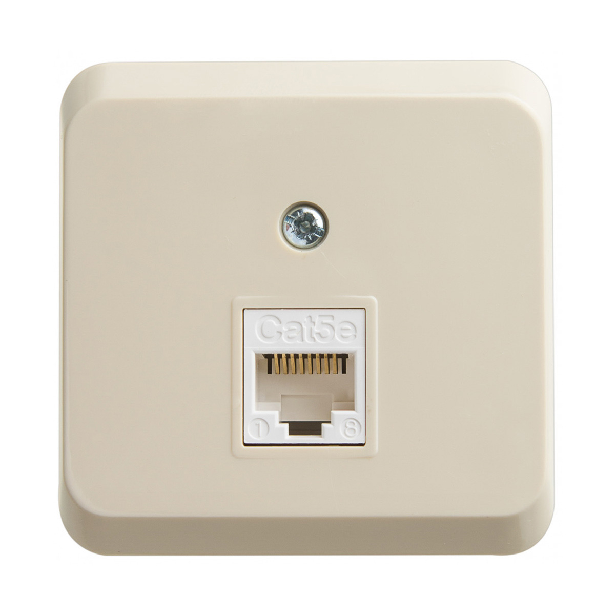 Розетка компьютерная открыт. уст. "этюд" 1 местн. rj45, кремовый (1/17/136) "schneider"