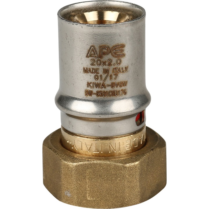 Муфта с накидной гайкой 20 х 3/4" (ВР) под пресс STOUT для МП труб