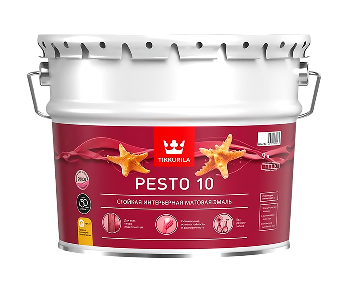 Эмаль алкидная Тиккурила ПЕСТО 10 матовая 9 л