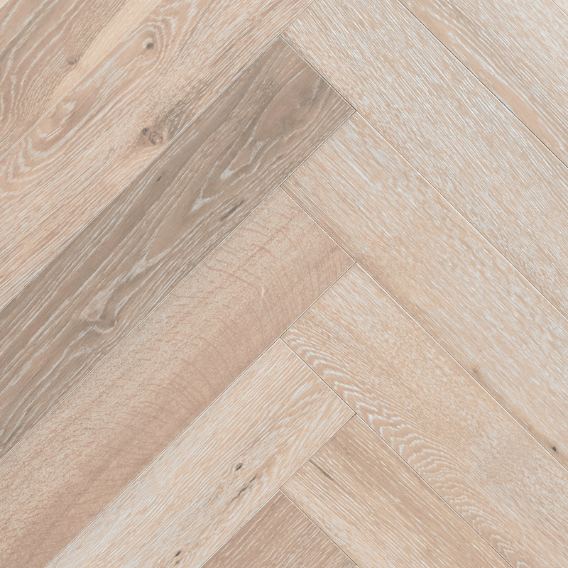 Wood Bee Herringbone Дуб Крема браш матовый Crema, UV-лак gloss 5-9% (левая)