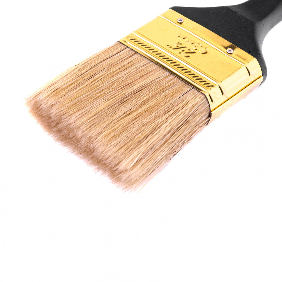 Кисть плоская "Профи" 2.5", натуральная щетина, пластмассовая ручка MTX (83163)