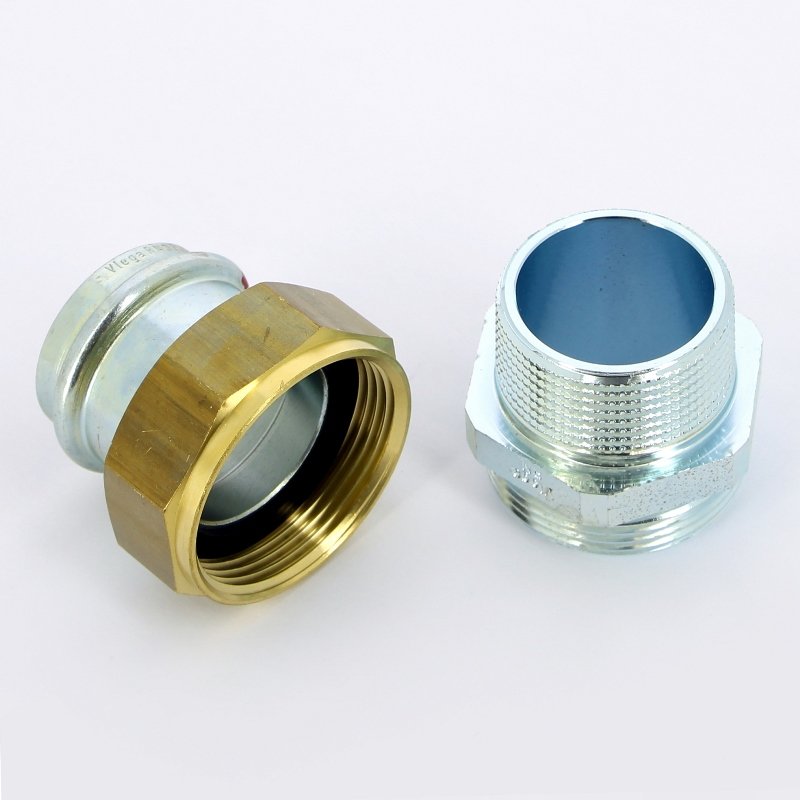 Американка пресс-Н 35x1"1/4 с плоской прокладкой оцинкованная сталь Prestabo VIEGA