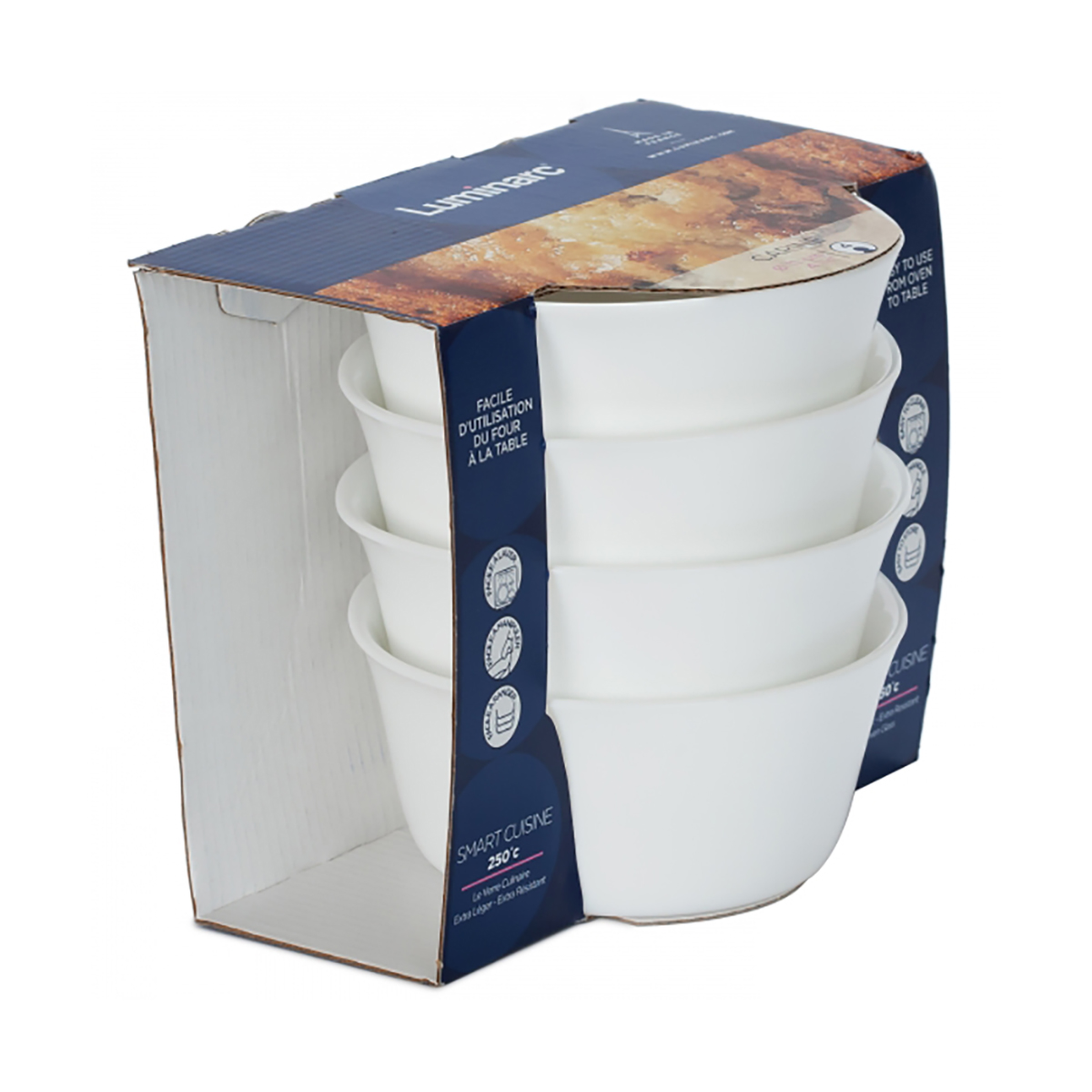 Набор форм для запекания "luminarc" smart cuisine carine 4 шт. круглые d 11 см (1/4)