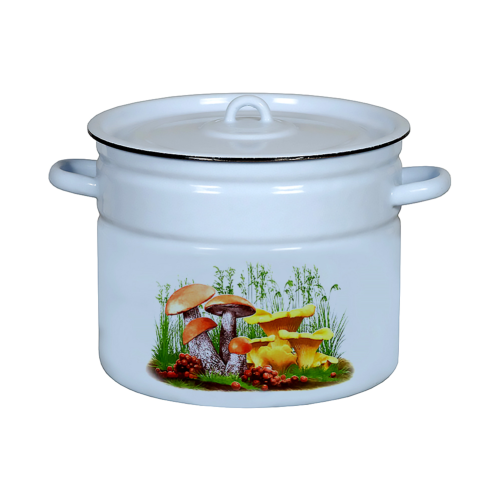 Кастрюля эмалиров. с крышкой декор. 9 л (1/2) "стальэмаль"  1с200с