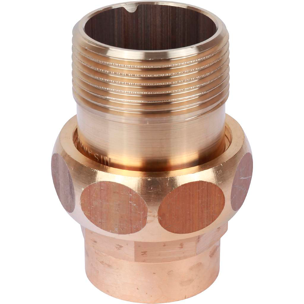 Американка (сгон) 35x1 1/4" НР с плоской прокладкой под пайку бронзовая SANHA 1433135114