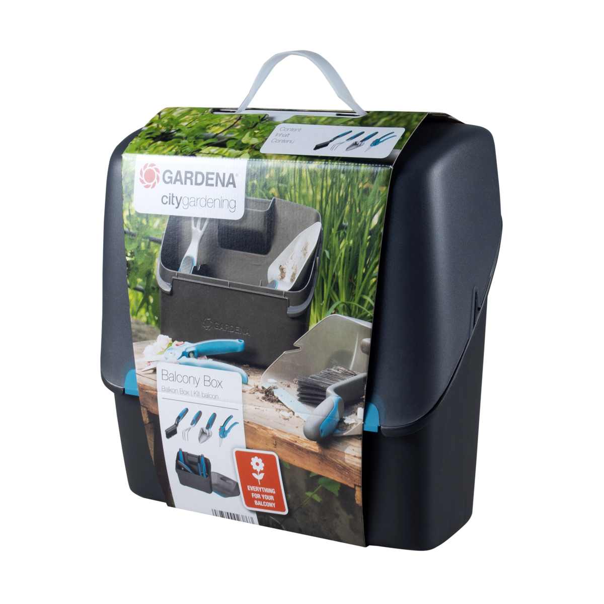 Набор садовый (секатор, лопатка, мотыжка, щетка, совок, ящик) (1/2) "gardena" 08970-20.000.00