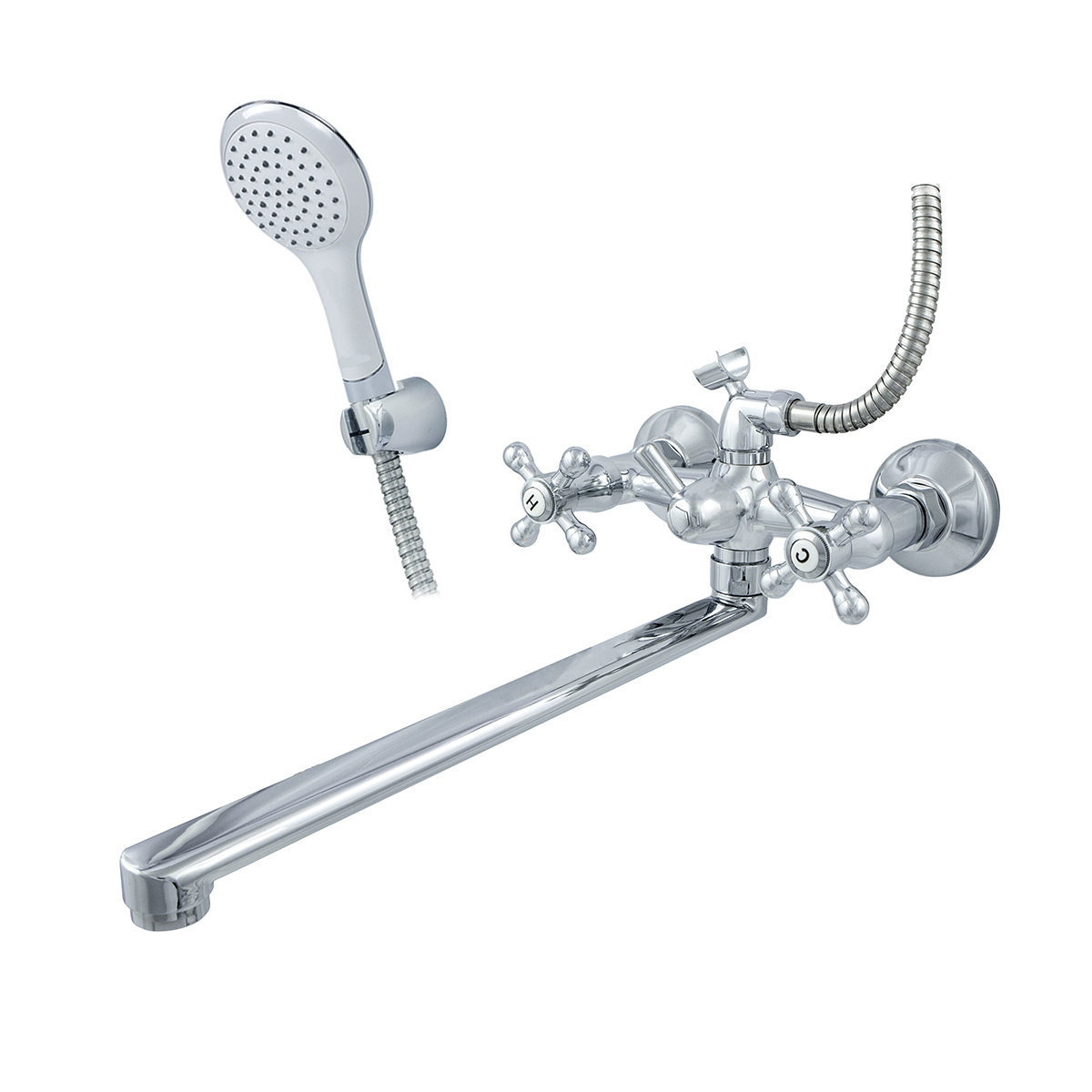 Смеситель для ванн "стандарт" цс-см 600/5.1-7 к м_крест двухвентильный, длинный поворотн. (1/10)