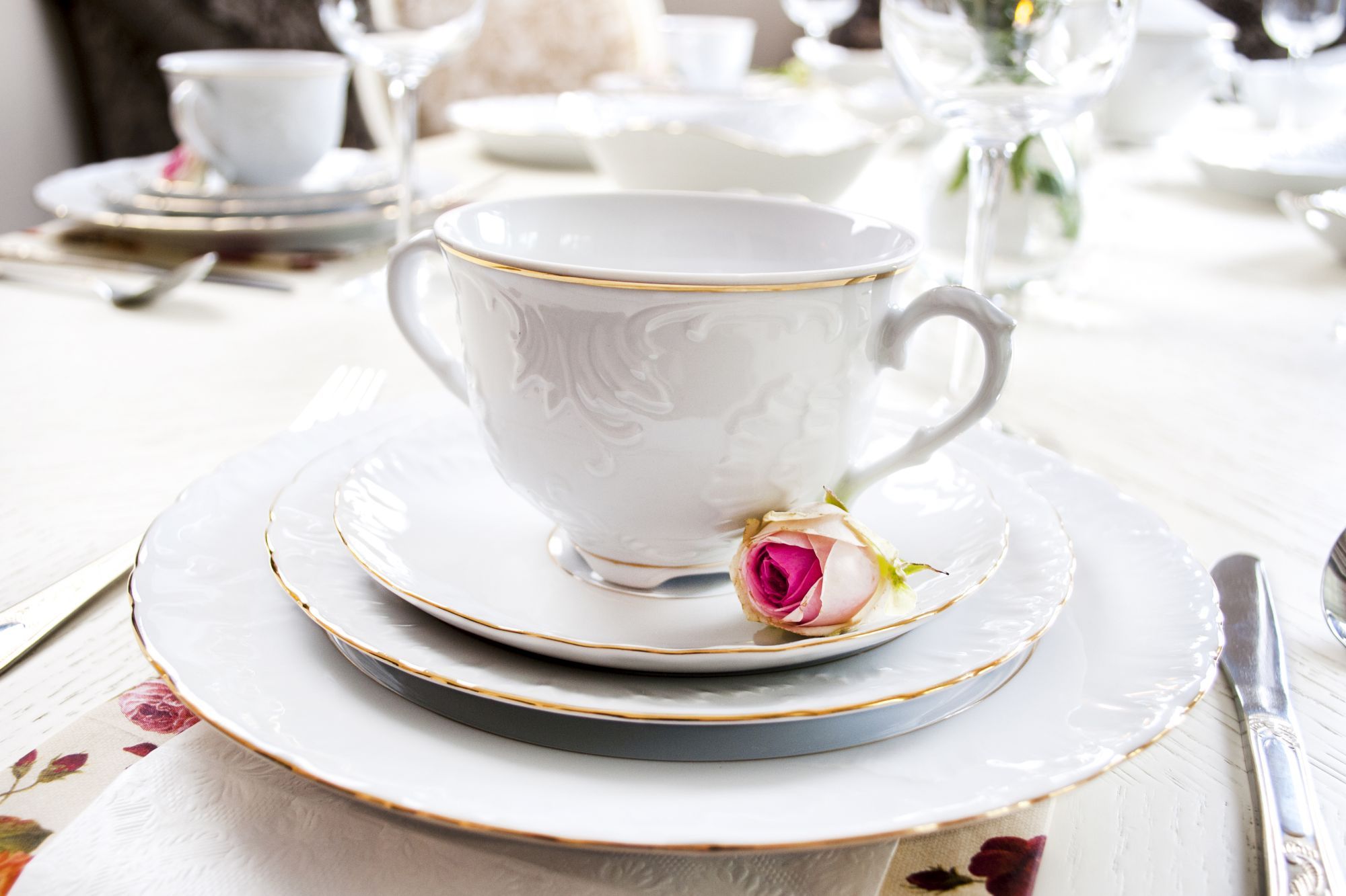 Бульонница "rococo" золотая кайма 330 мл (1/6/36) "cmielow" omdz21-рококо-54