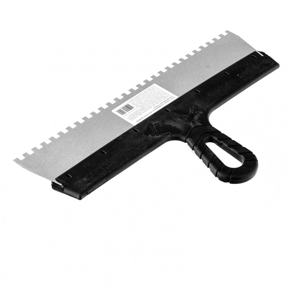 Шпатель  из нержавеющей стали, 350 мм, зуб 6 х 6 мм, пластмассовая ручка Sparta (85141)