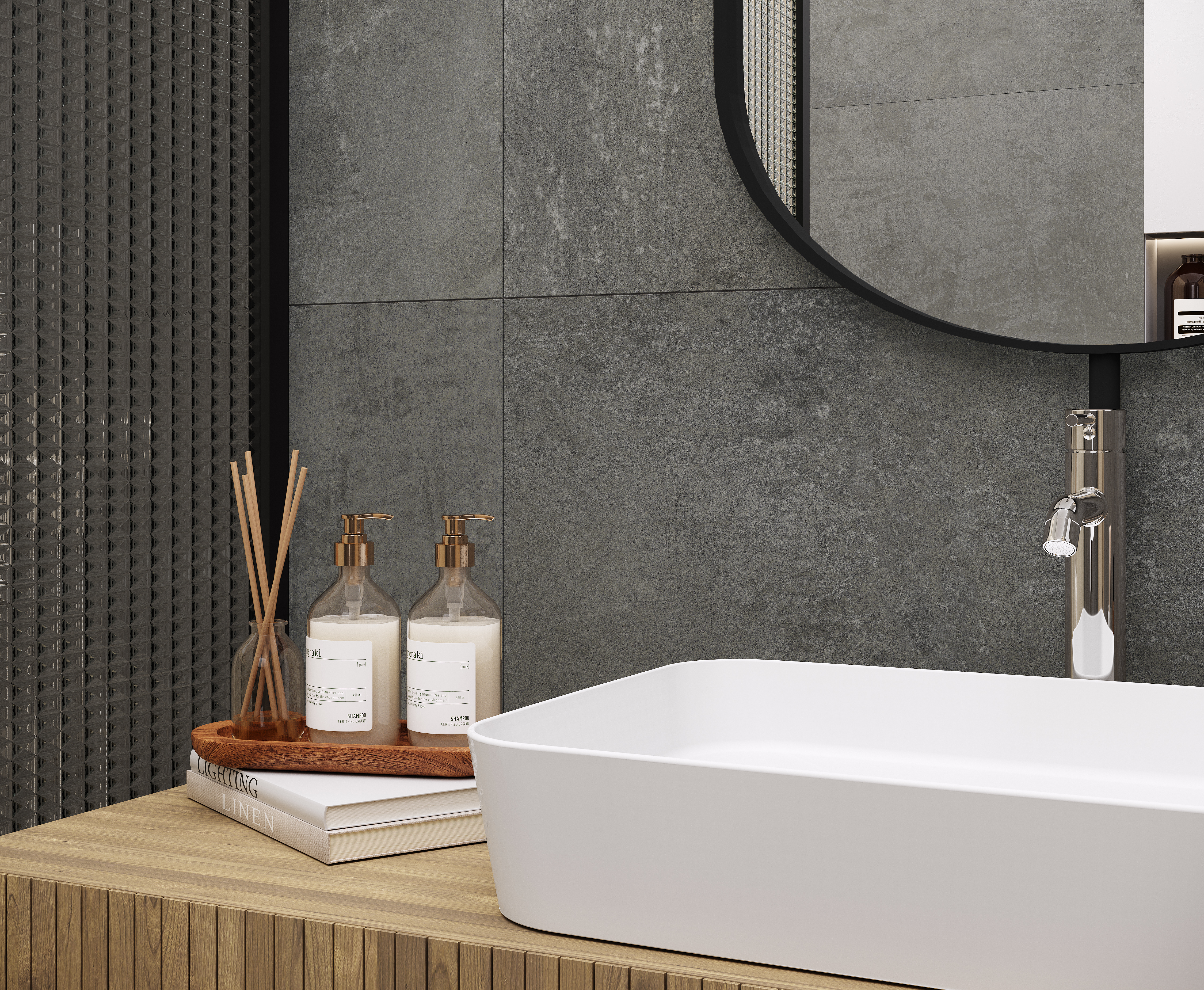 Smart gris керамогранит серый 60х119,5 матовый структурный 59,50x119,10