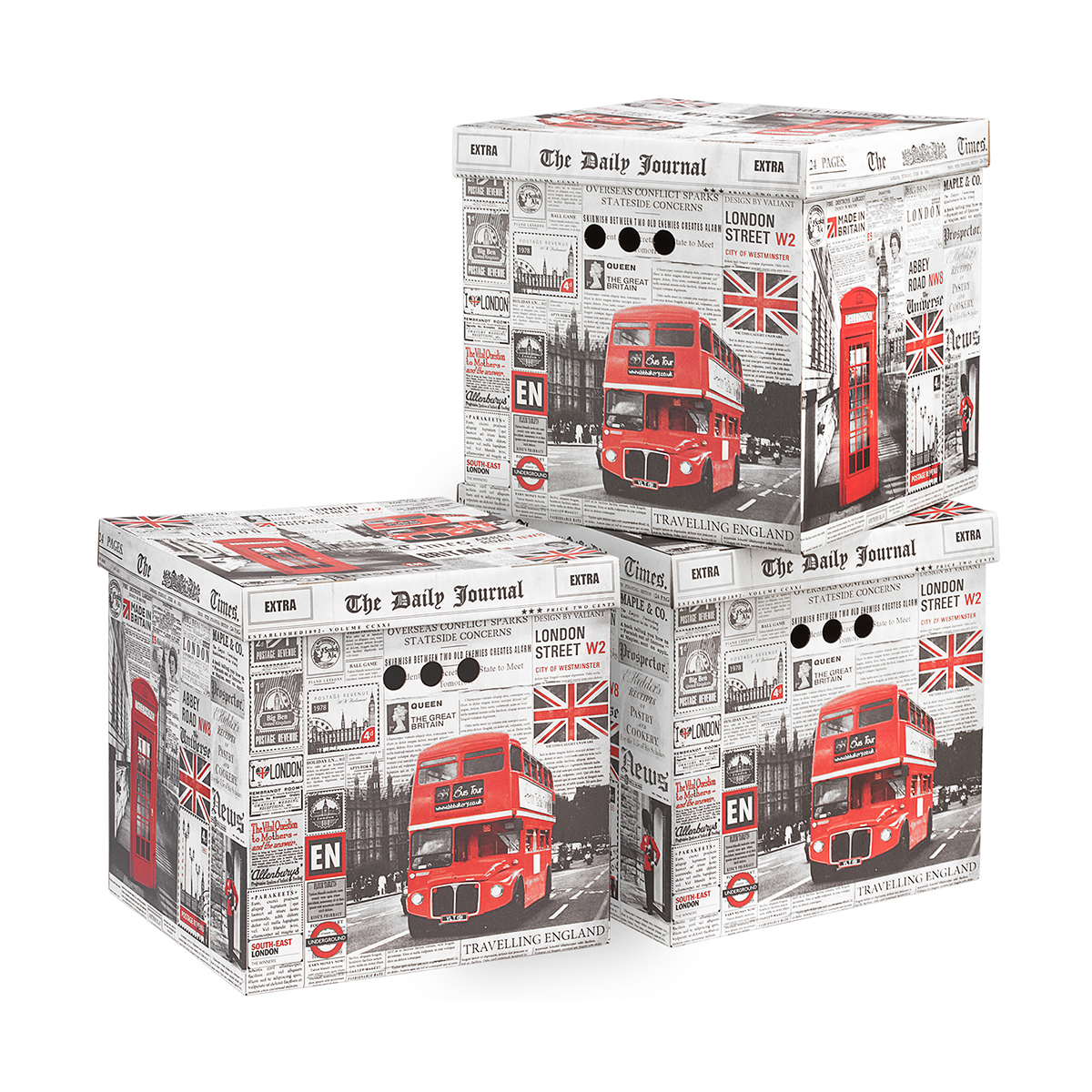 Короб для хранения "travelling england" 31,5*31,5*31,5 см (набор 3 шт)(1/12) "valiant" tr-bctn-en-3k
