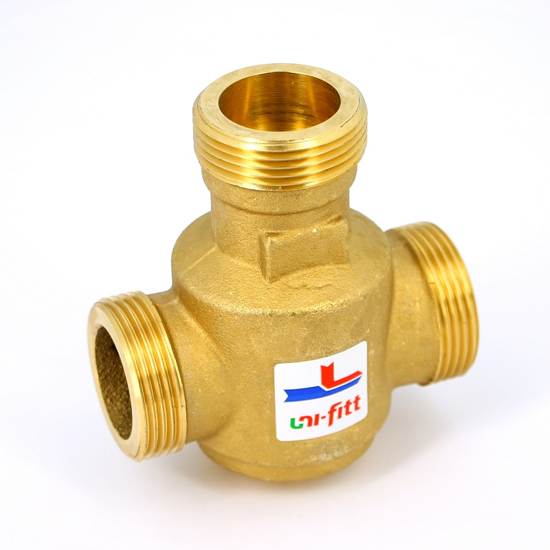 Клапан В термостатический 60˚С 1"1/4 НР UNI-FITT для котлов боковое смешение Kvs 9