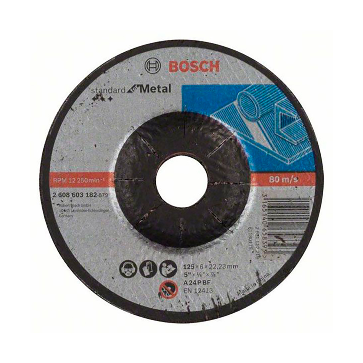 Круг шлифовальный (зачистной) "standard for metal" 125 х 6 х 22,2 мм a 24 pbf (1) "bosch" 2608603182