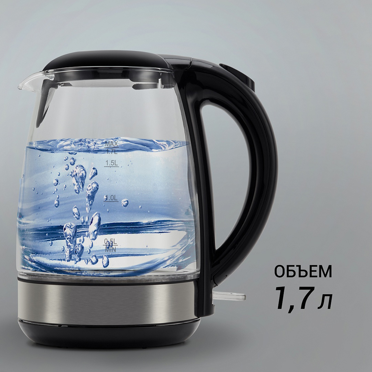 Чайник электр. pwk 1740cgl 1,7 л стекло (1/6) "polaris"